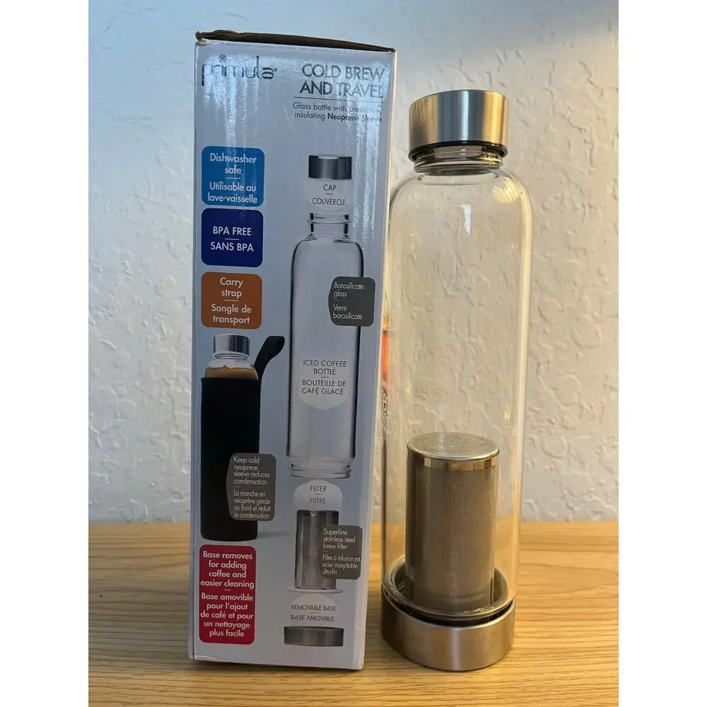 Primula Cold Brew & Travel Glass Bottle 20 oz Iced Coffee Brewer